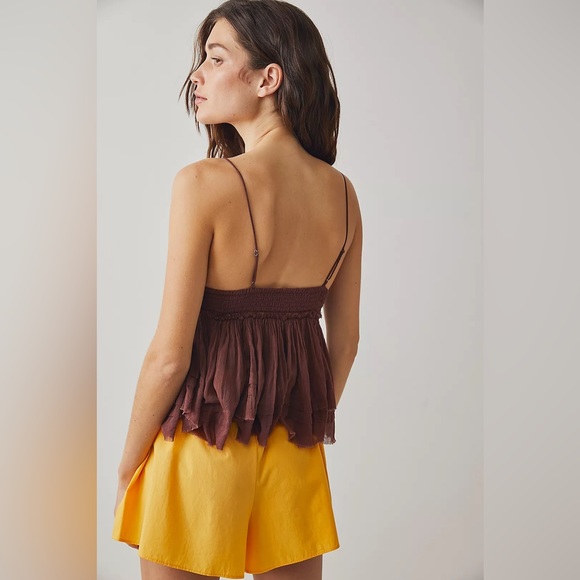 NEW Free People One Carrie Top In Java Brown - Picture 3 of 13